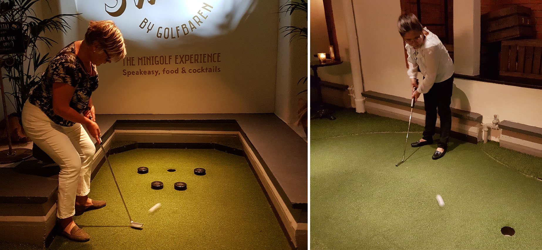 Säljadministrationen på Arken spelade minigolf